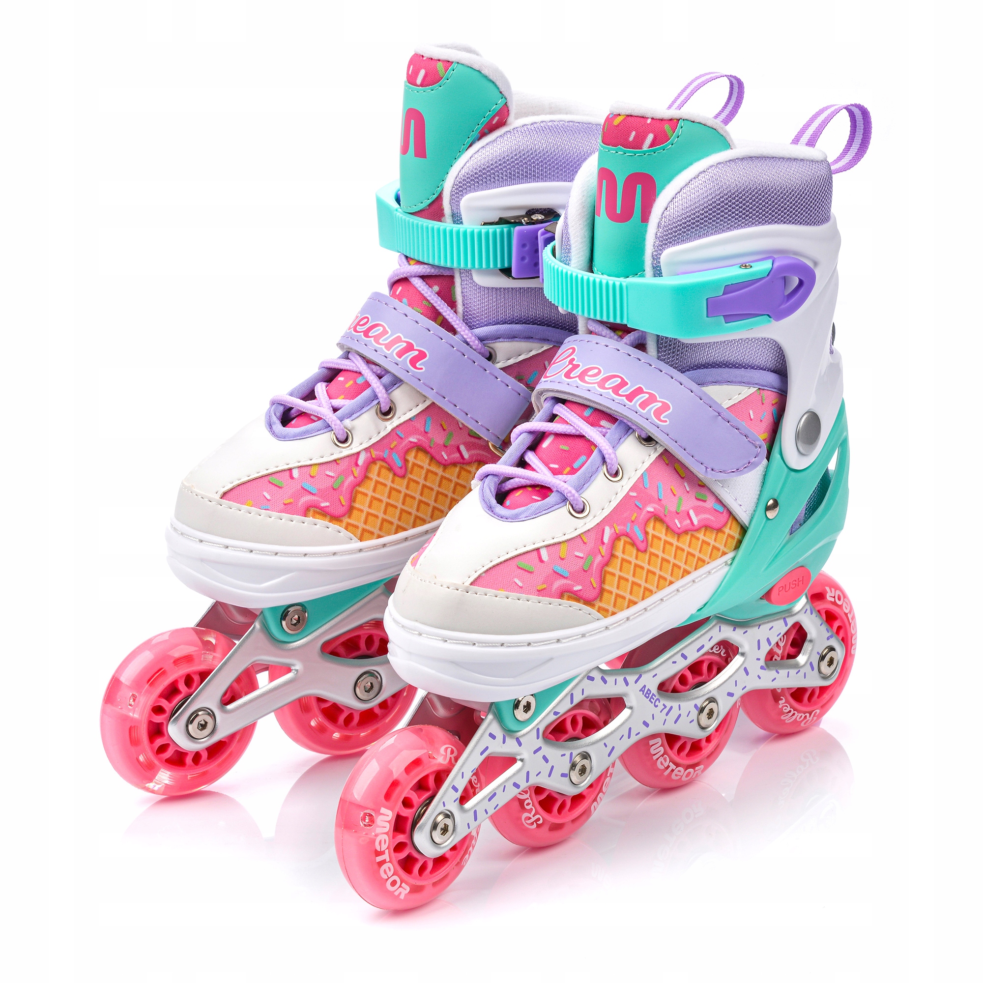 Meteor Kolečkové Brusle s vyměnitelnou lyžinou 4v1 Cream