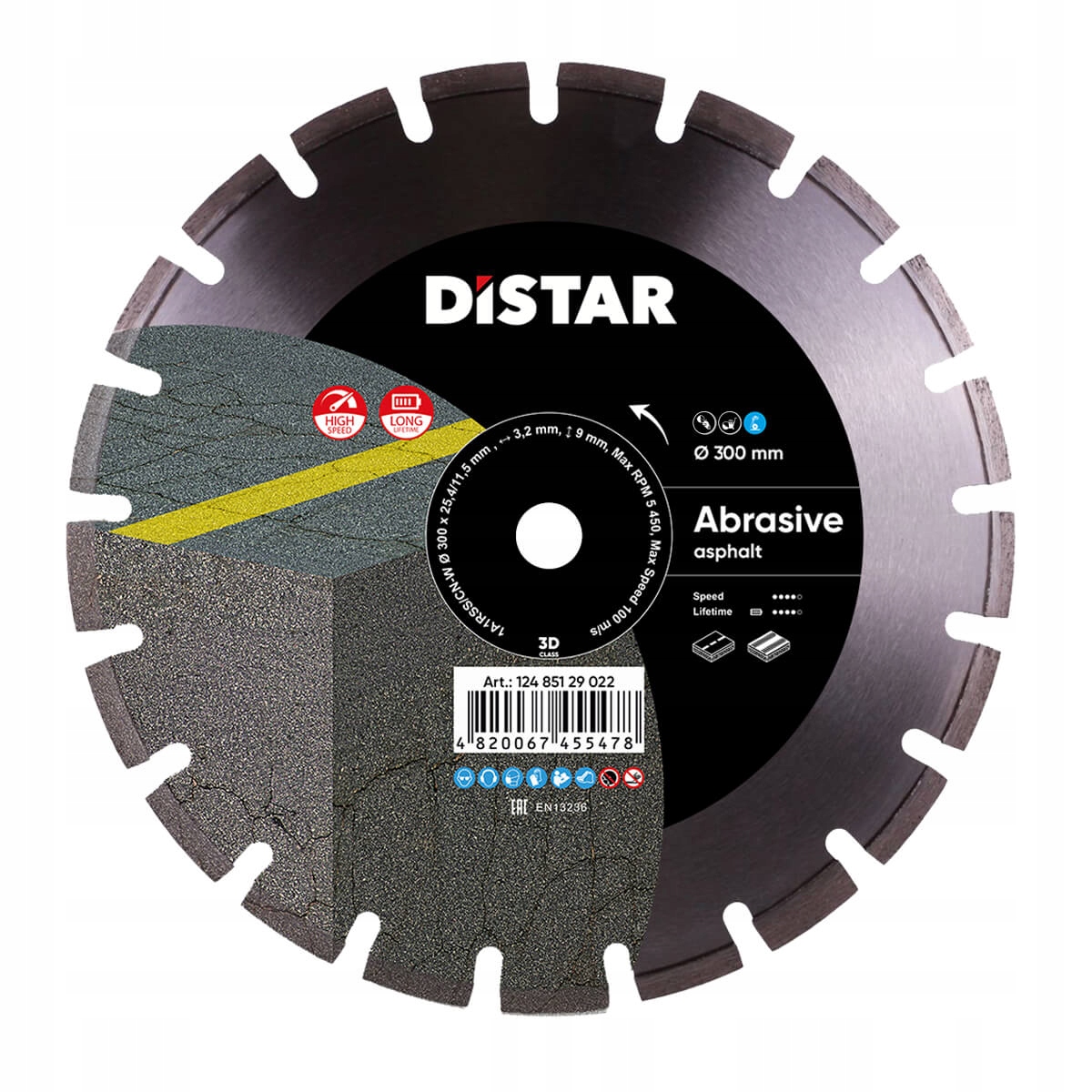 Kotouč na Betonu z asfaltu 300 x 2,8 mm Distar Abrasive