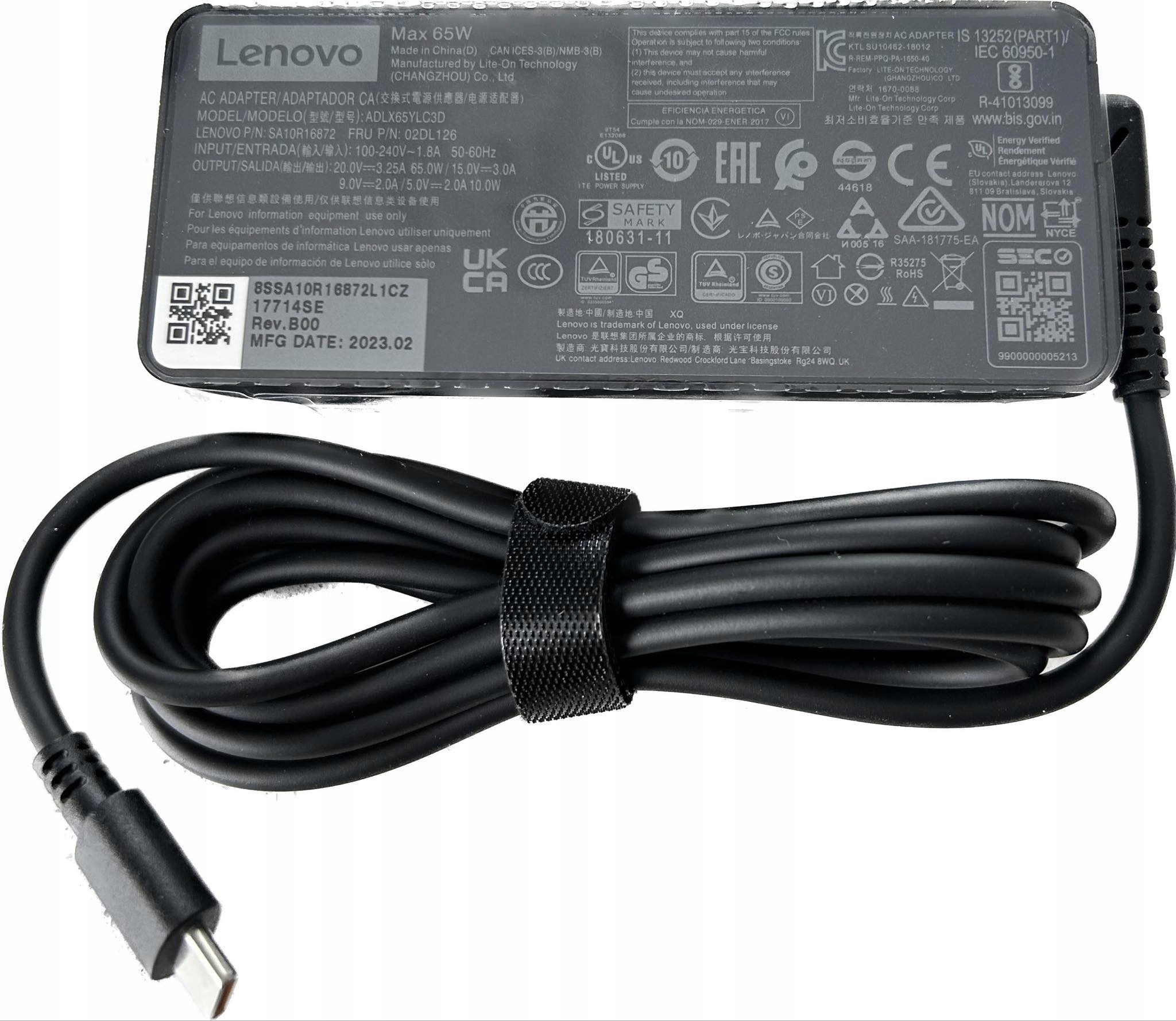 Lenovo Zasilacz Ładowarka 65W Usb-c New