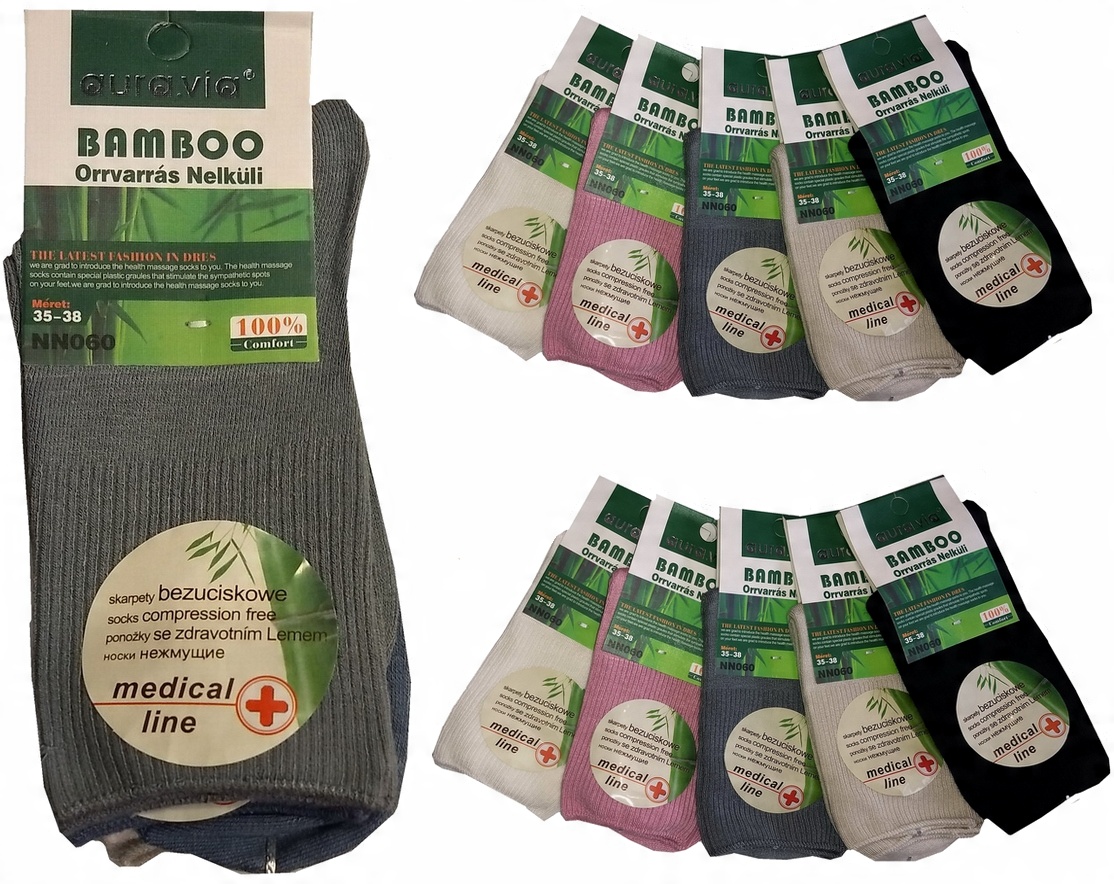 

10x Skarpety Bambusowe damskie Bezuciskowe 35-38