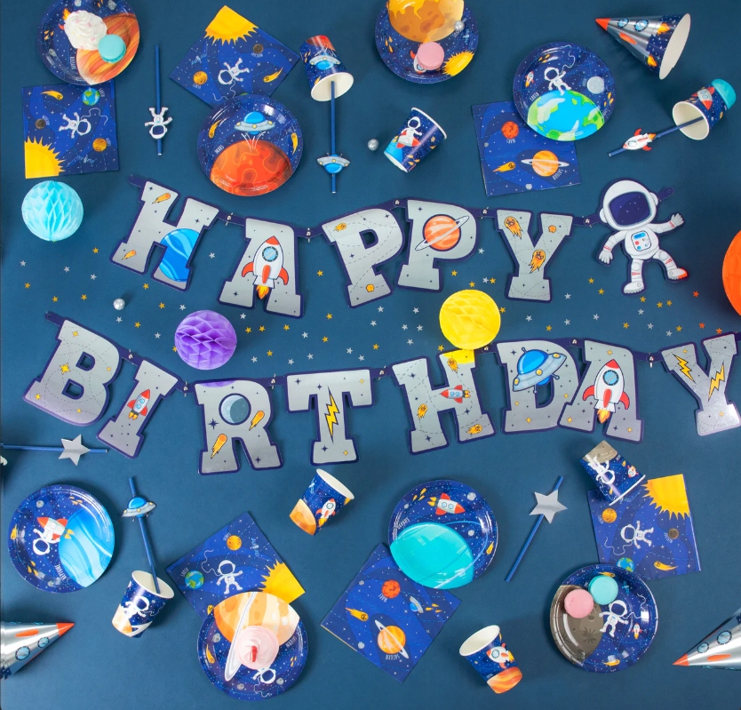 Kubeczki papierowe kolorowe KOSMOS space 8 szt Marka PartyPal