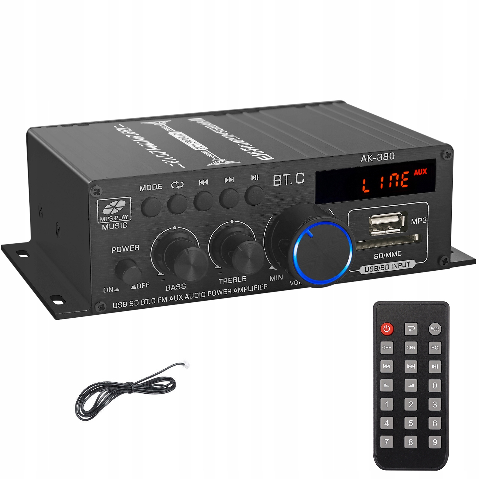 

Amplituner Wzmacniacz Stereo Bluetooth AK380 400W