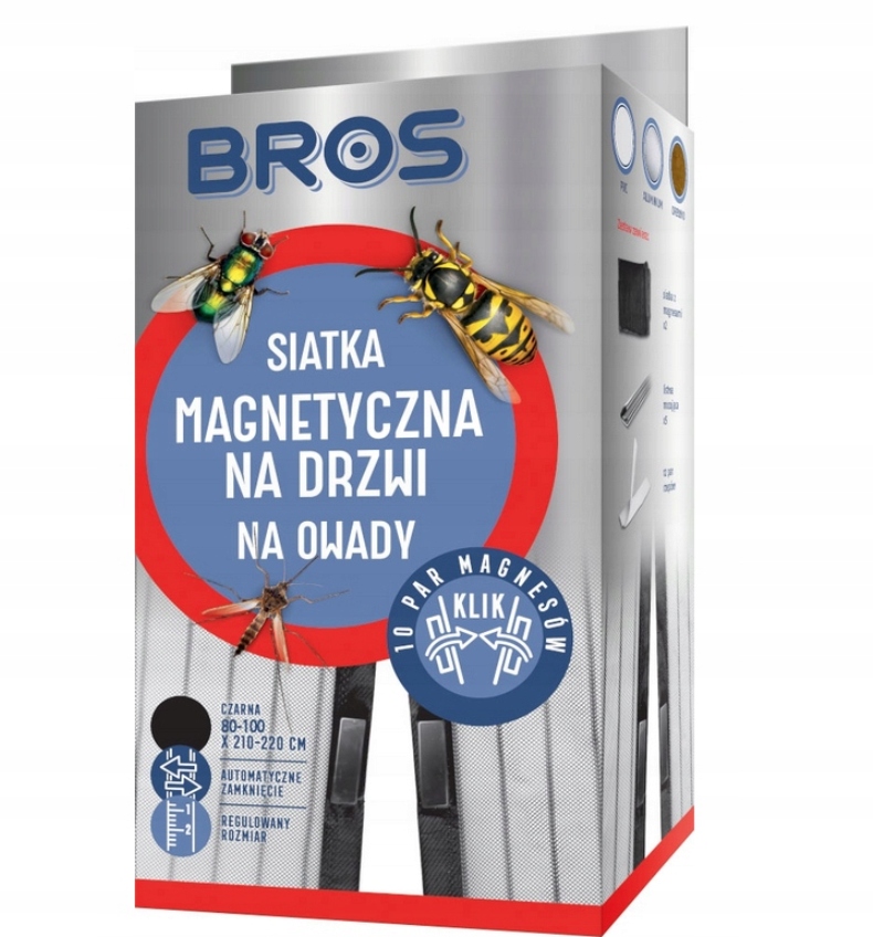 

Moskitiera magnetyczna na drzwi Bros 1x2,2m czarna
