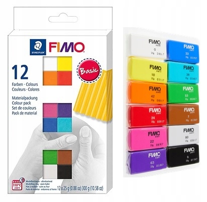 FIMO SOFT MASA PLASTYCZNA ZESTAW 12 KOL. BASIC
