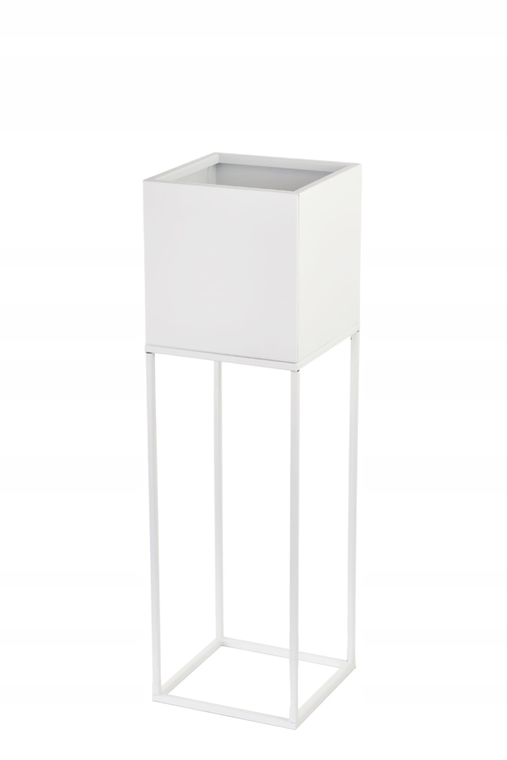 Osłonka Kwietnik Metalowy Stojak Loft Biały Materiał metal