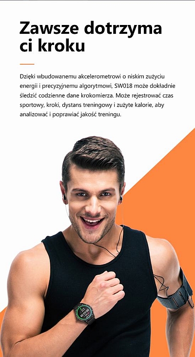 SPORTOWY CZARNY WODOSZCZELNY SMARTWATCH G.ROSSI Złącza brak