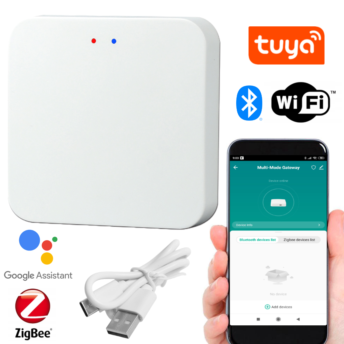 Odbiornik Bramka Zigbee Wifi Centrala Tuya Smart
