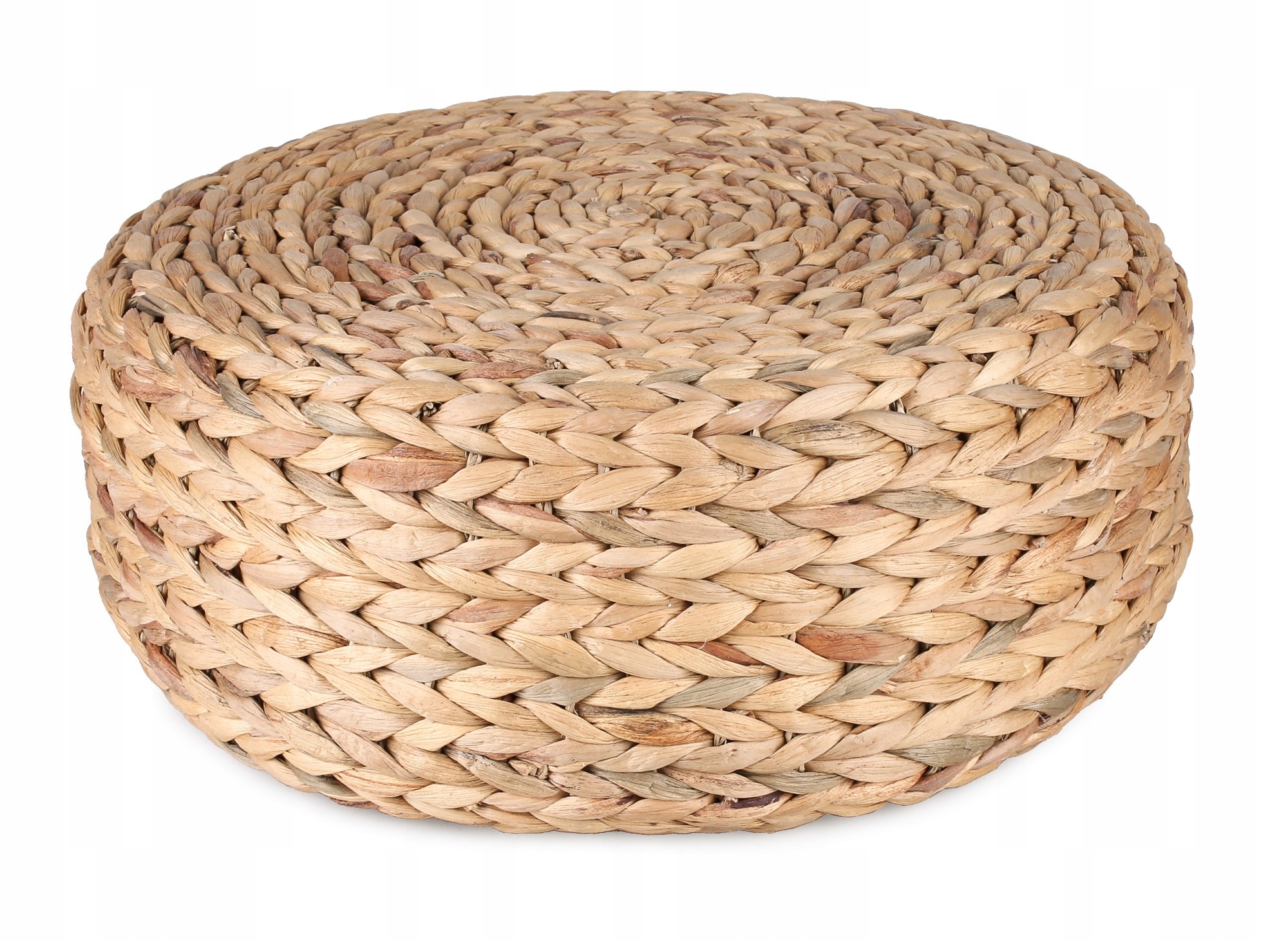 Okrągły Dekoracyjny Puf Pufa Z Hiacyntu Wodnego Boho 40x40x15 cm