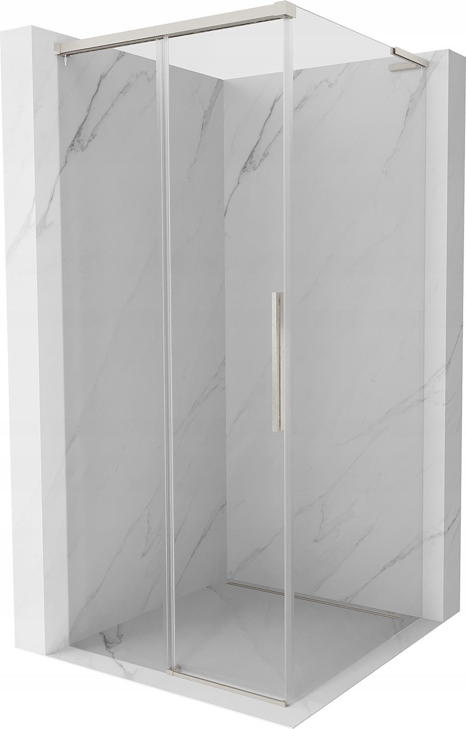 Mexen Rox L Kabina Prysznicowa Rozsuwana 95X95 Transparent Nikiel Szczotka