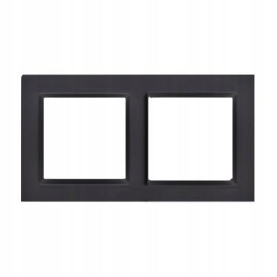 Simon 10 RAMKA PODWÓJNA CZARNY MAT CR2/49