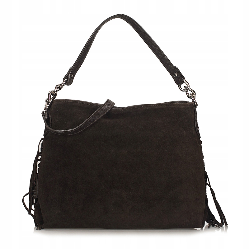 Dámská kabelka Prostorná taška Městská Semišová Elegantní Tmavě hnědá G98