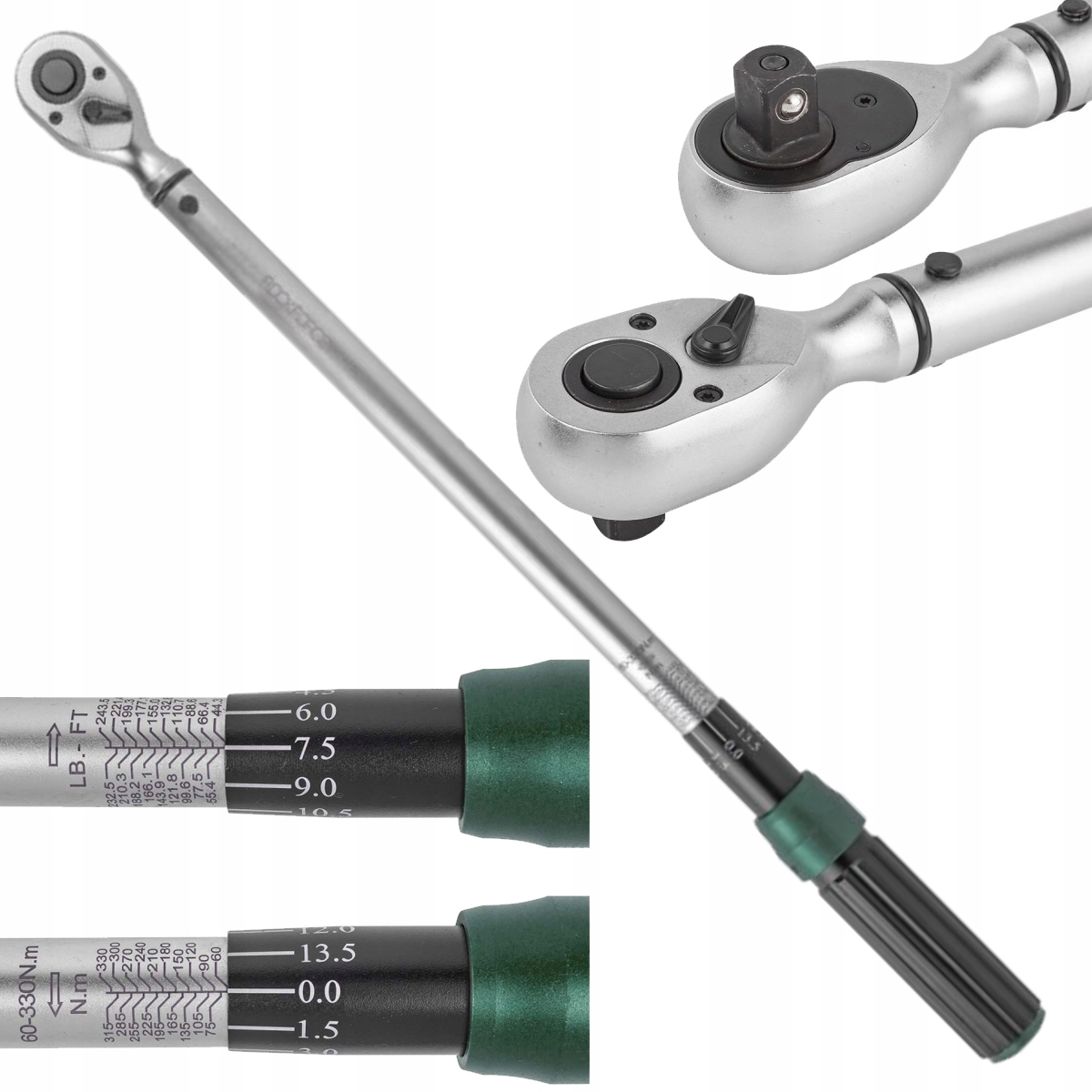 Momentový kľúč s obojstranným zámkom 330 Nm Rockforce