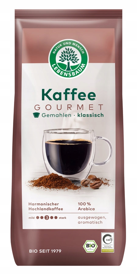 Levně Mletá Káva Arabica 100% Klasická Bio 500 g Lebensbaum