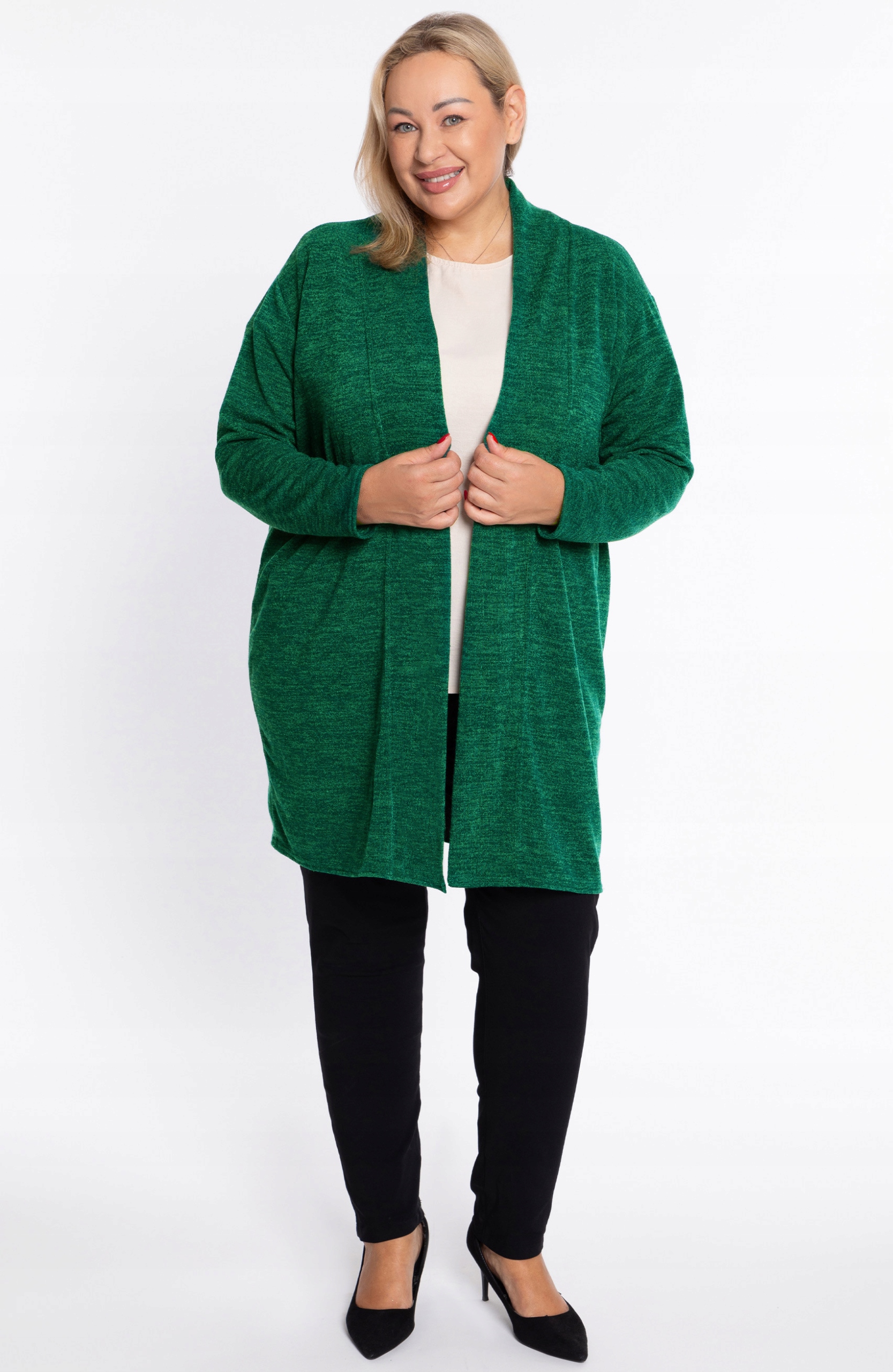 Zielony sweter 52 Wzór dominujący bez wzoru