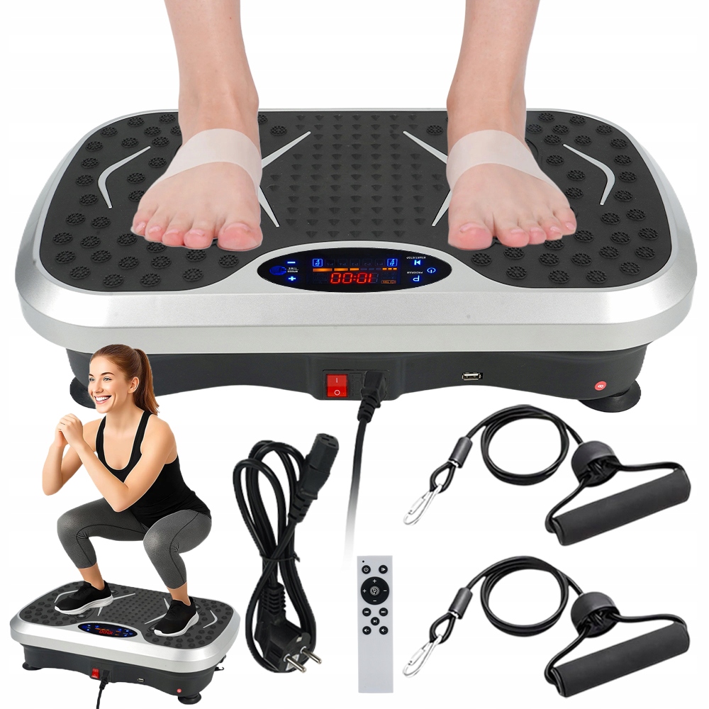 Vibrační Plošina Vibrátor Masážní Přístroj Přístroj 3D Fitness S Lanky 5 Režimů