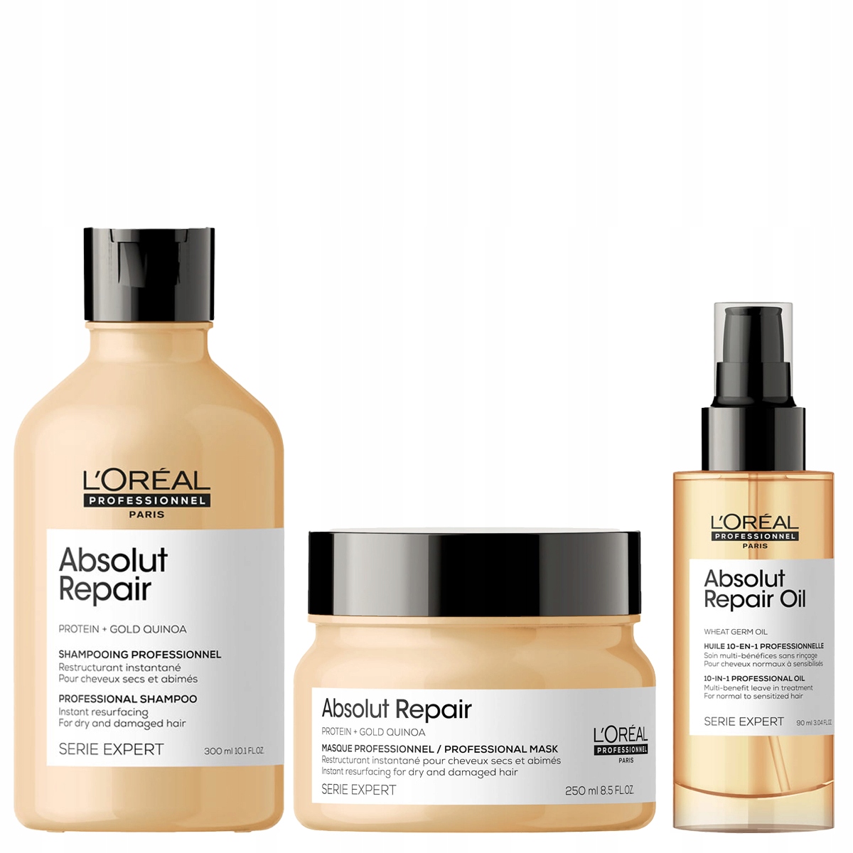 Loreal Absolut Repair sada – maska, olej a šampon pro suché vlasy