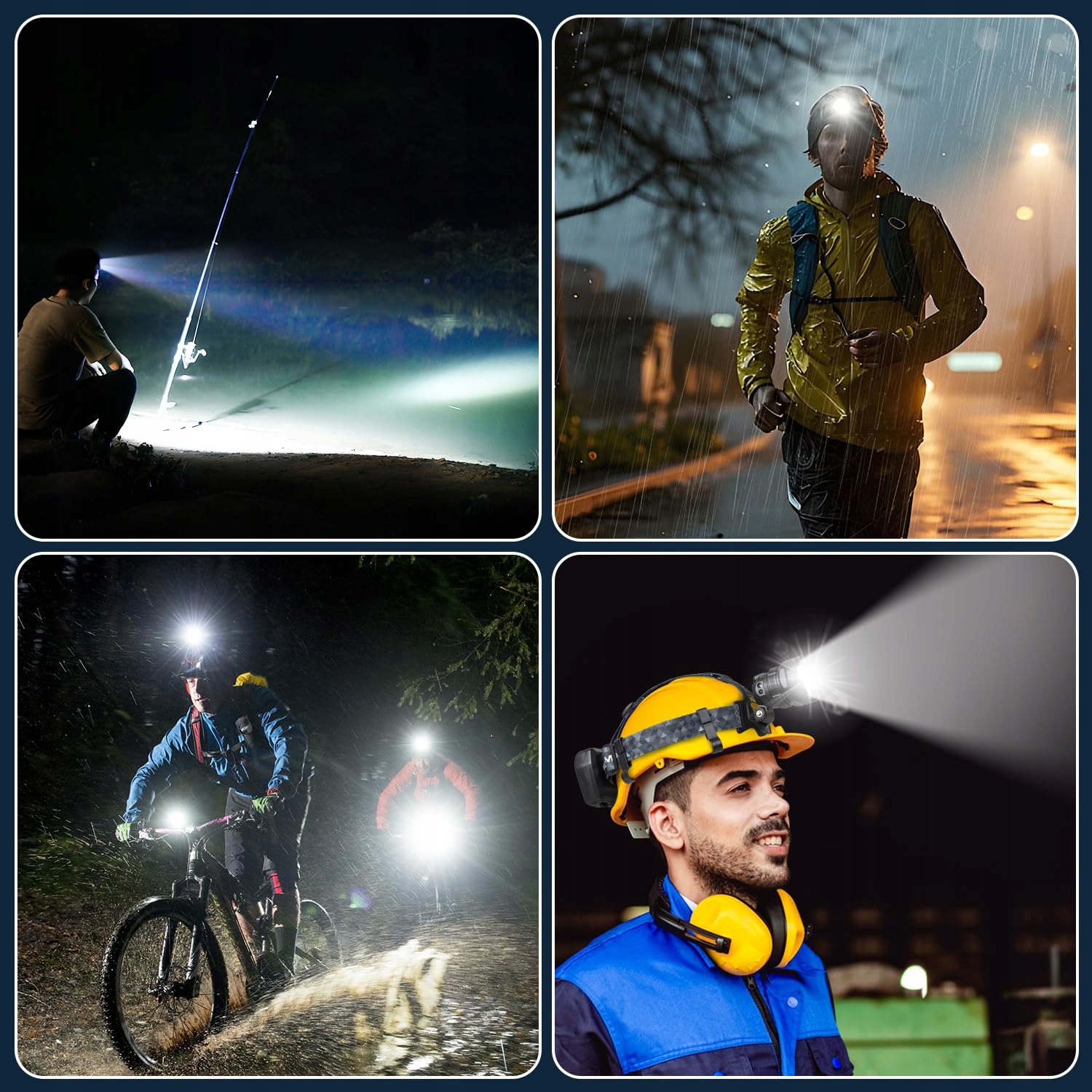 VOPHICHO Latarka Czołowa LED 90000 Lumen Wodoodporna USB Na Camping — miniatura 7