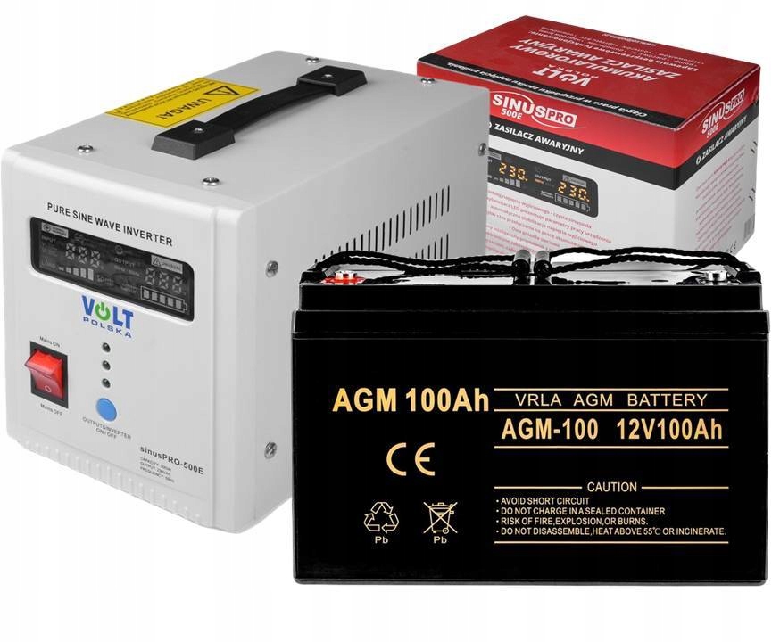Záložní Zdroj Ups 500 W Akumulátor 100 Ah Agm