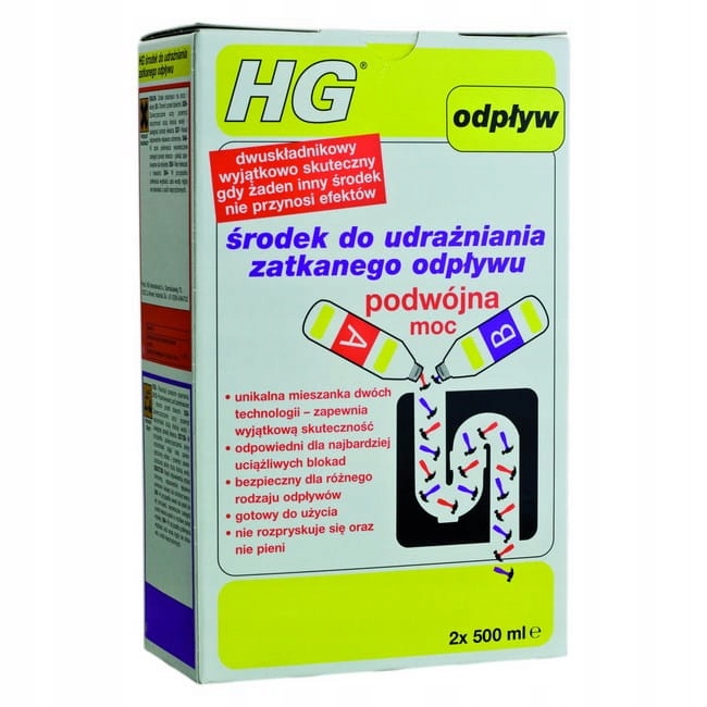 Levně Hg čistič ucpaného odtoku dvojitý výkon