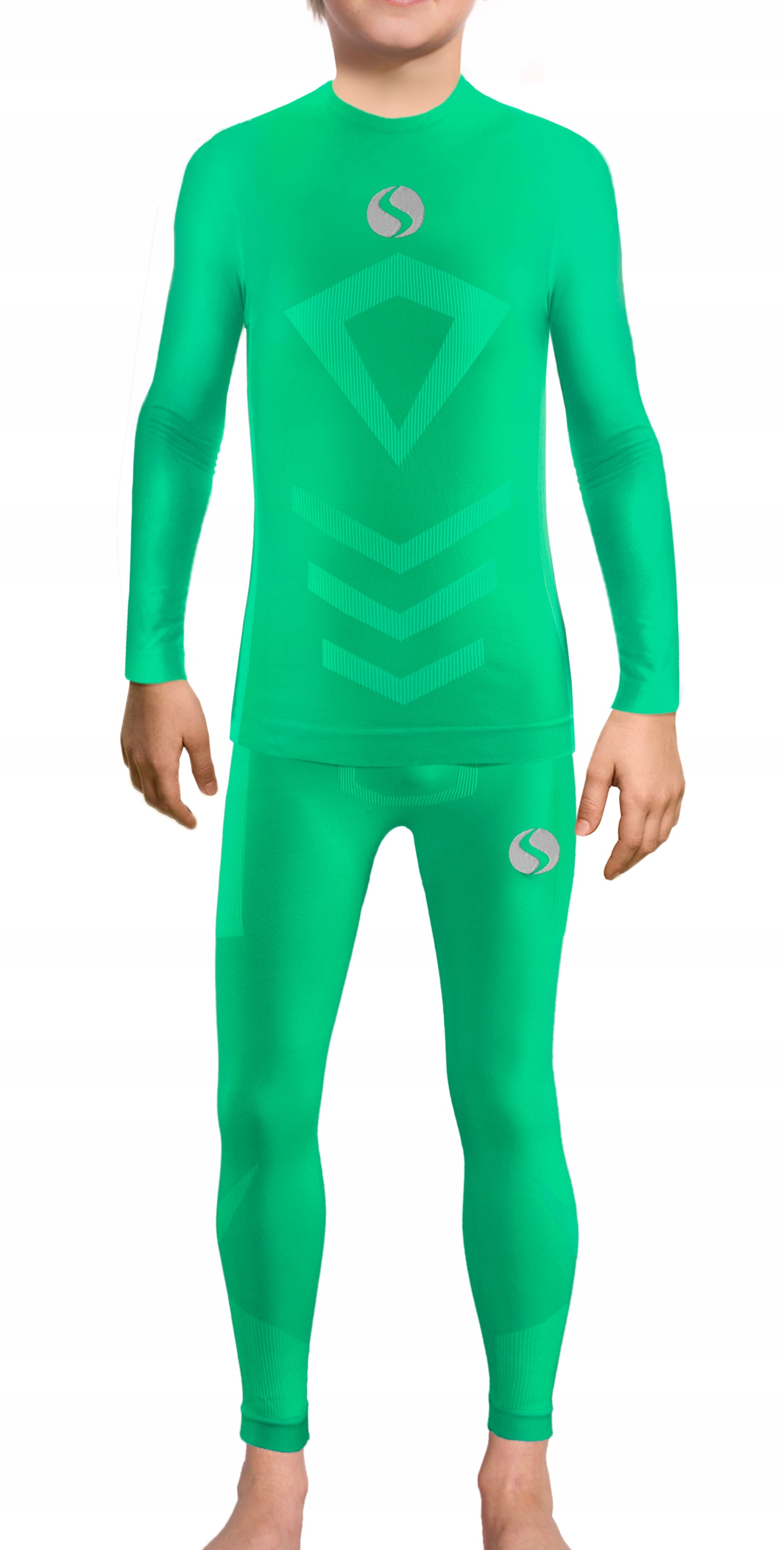 Sesto Senso Komplet Bielizny Termoaktywnej dla Chłopca 2XS/XS Zielona