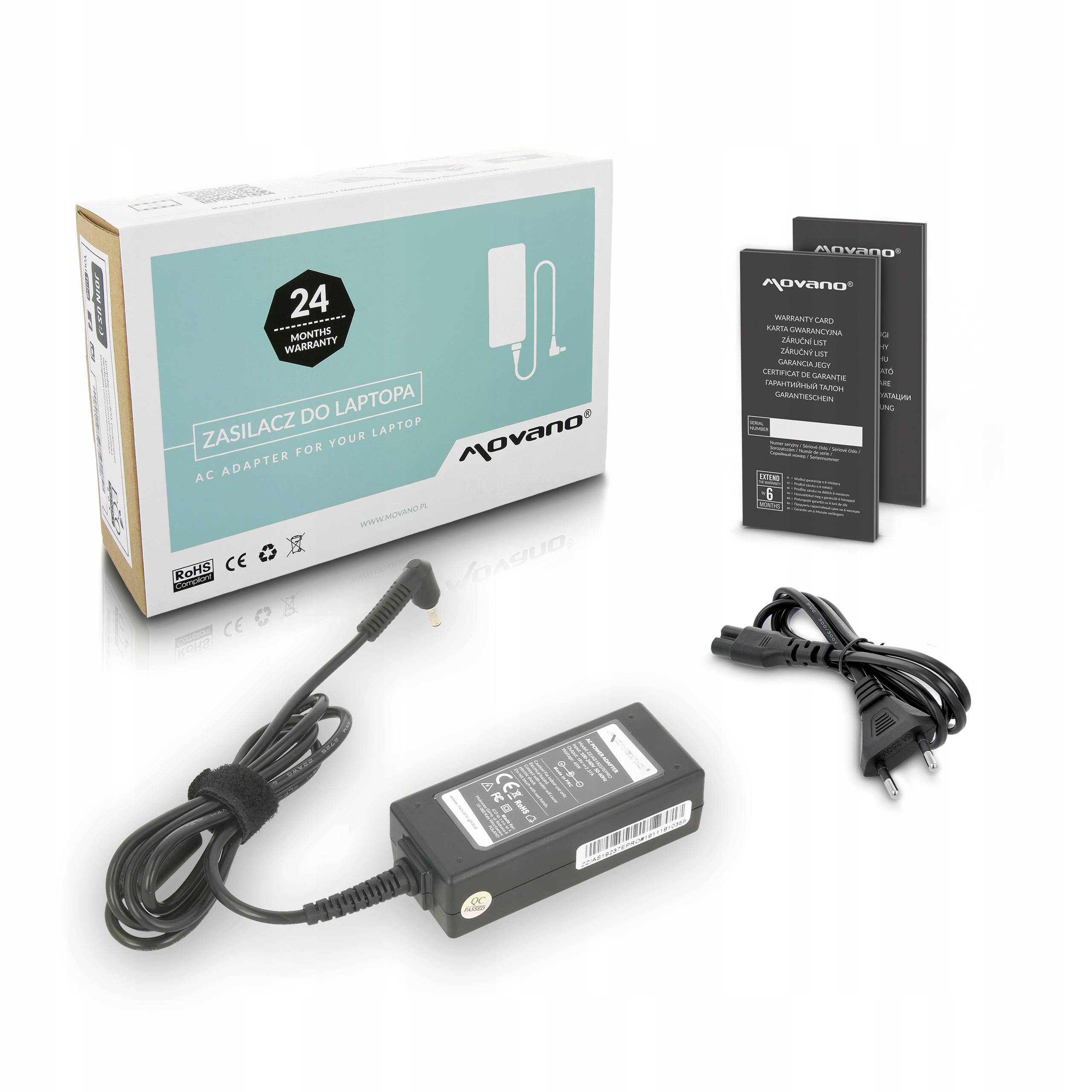 Zasilacz Movano 19V 2.37A 4x1.35 do Asus Vivobook