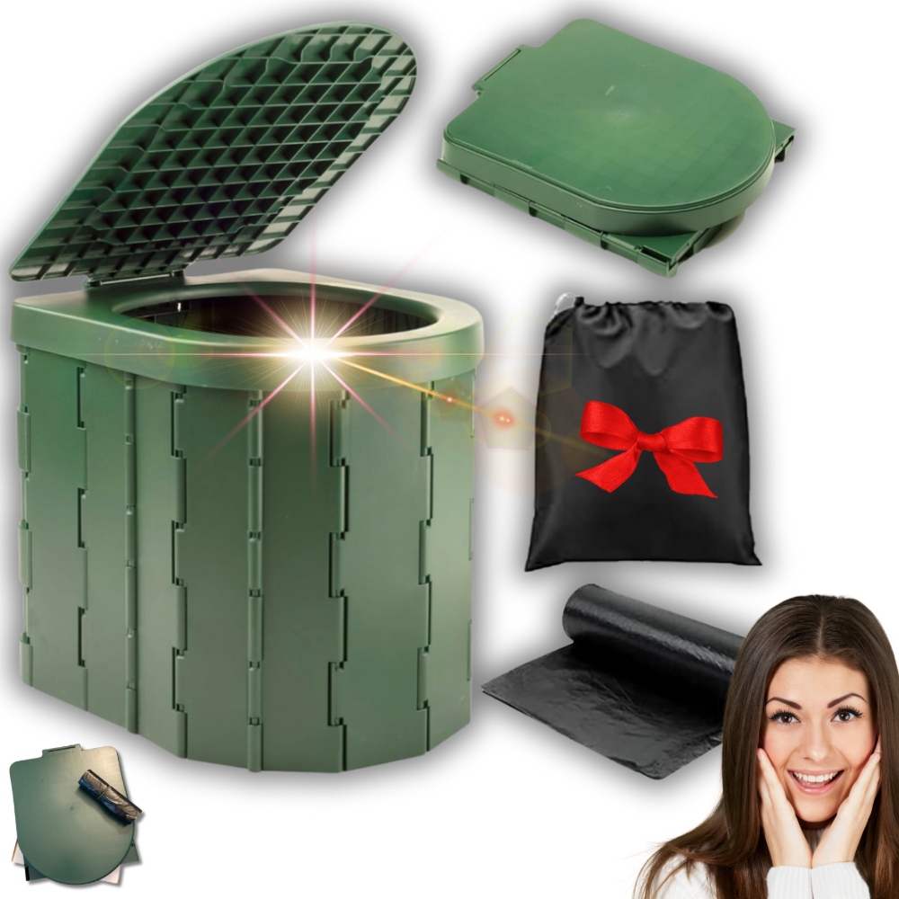 Přenosná Turistická Skládací Toaleta Pro Kempování, Cestovní Wc Kbelík!