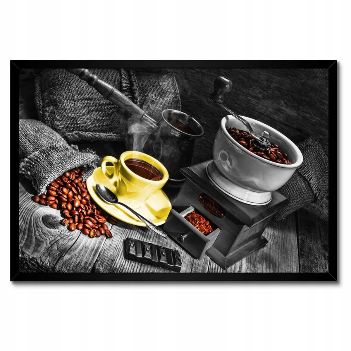 Plakáty v rámu 60x40 Žlutá šálek Káva