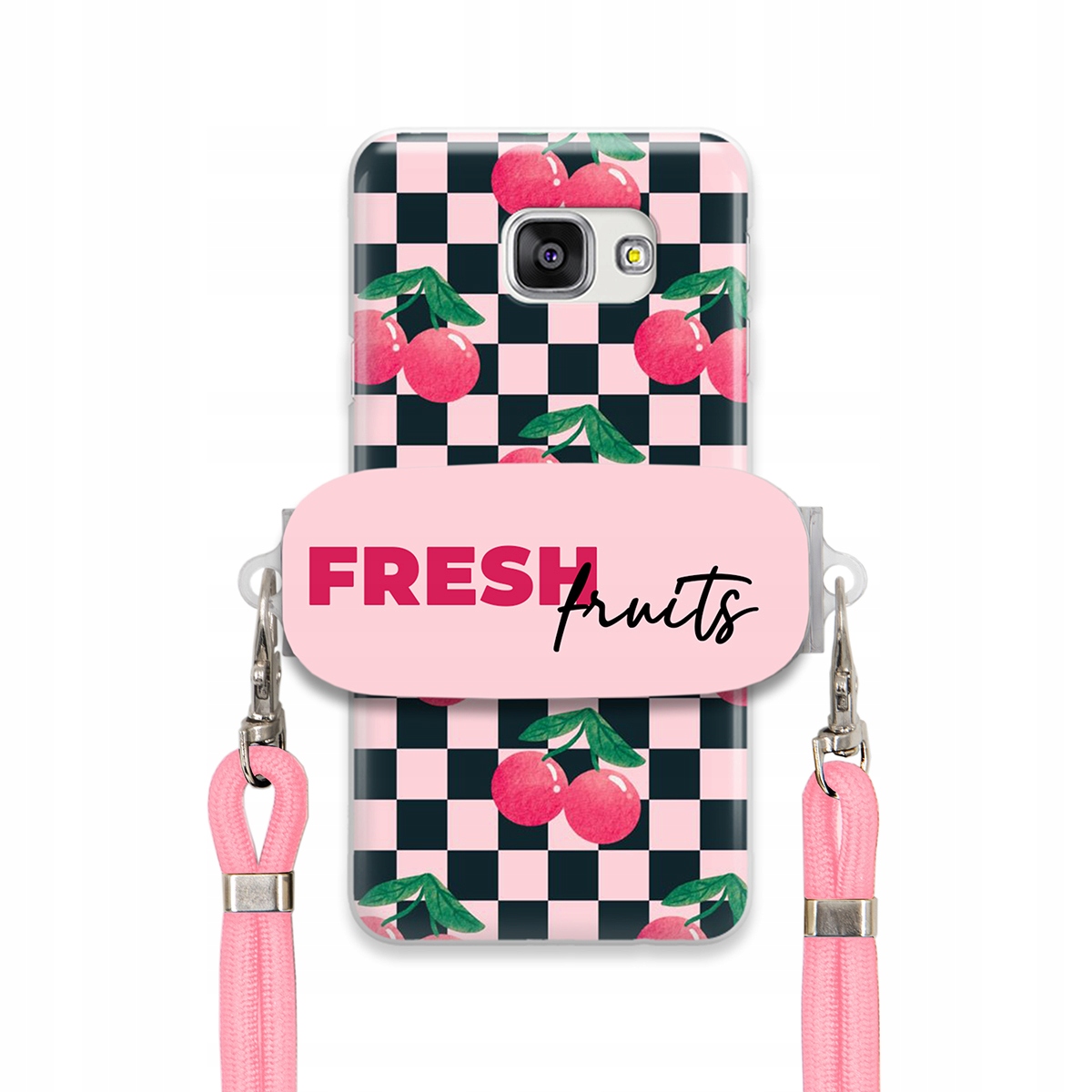 Pouzdro pro Samsung A7 2016 Crossbody vodítko držák Šachovnice Fresh Fruits