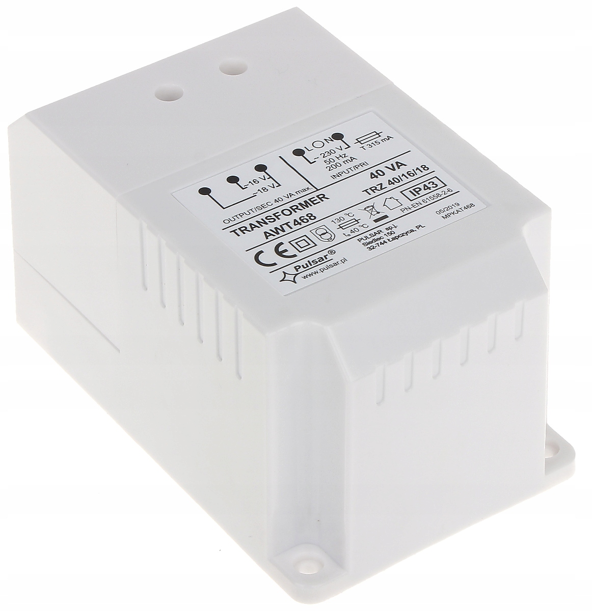 Transformator TRZ 40VA/16V/18V AWT468 Pulsar Marka Pulsar