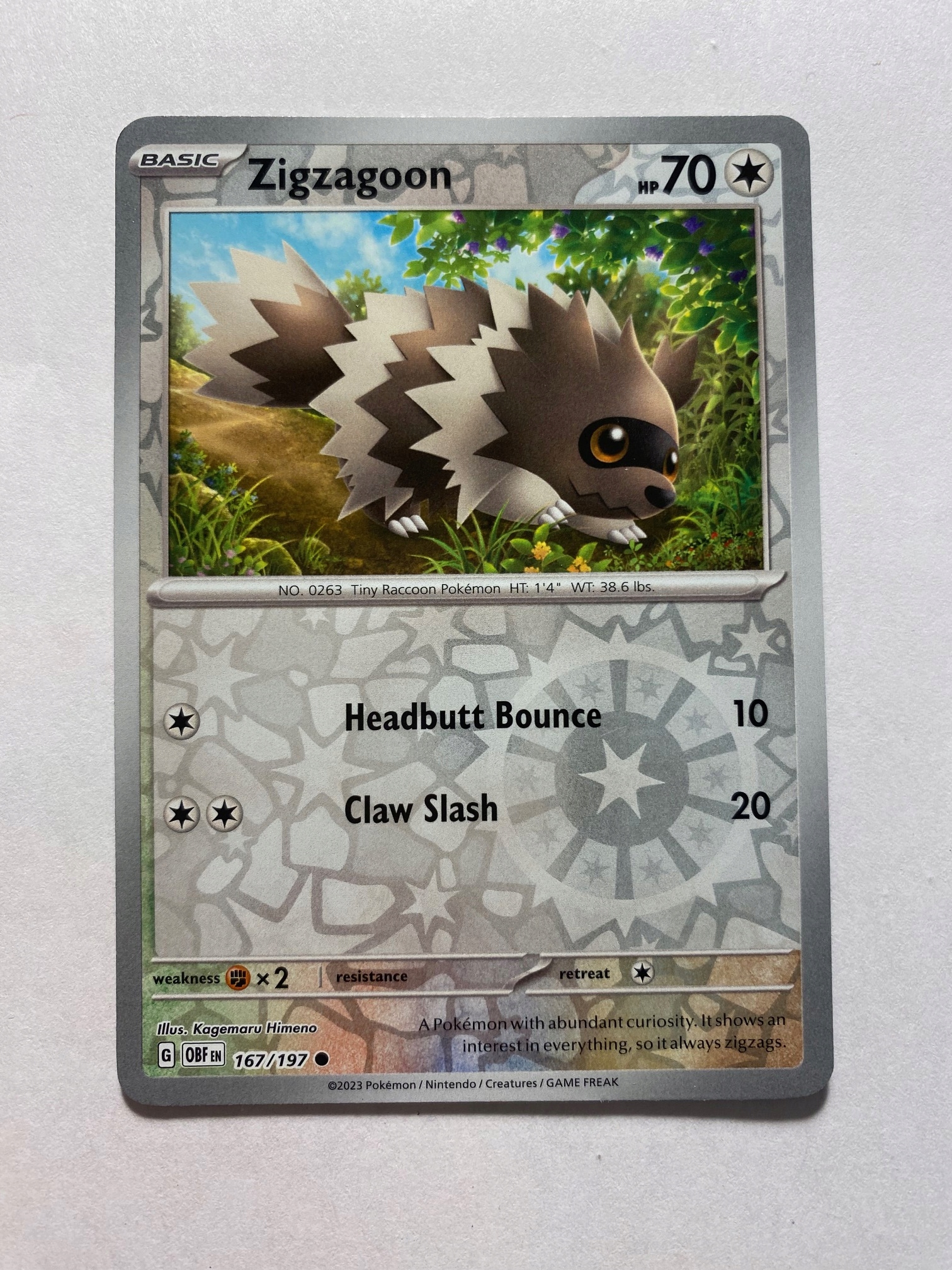 Obsidian Flame Reverse 167/197 Zigzagoon