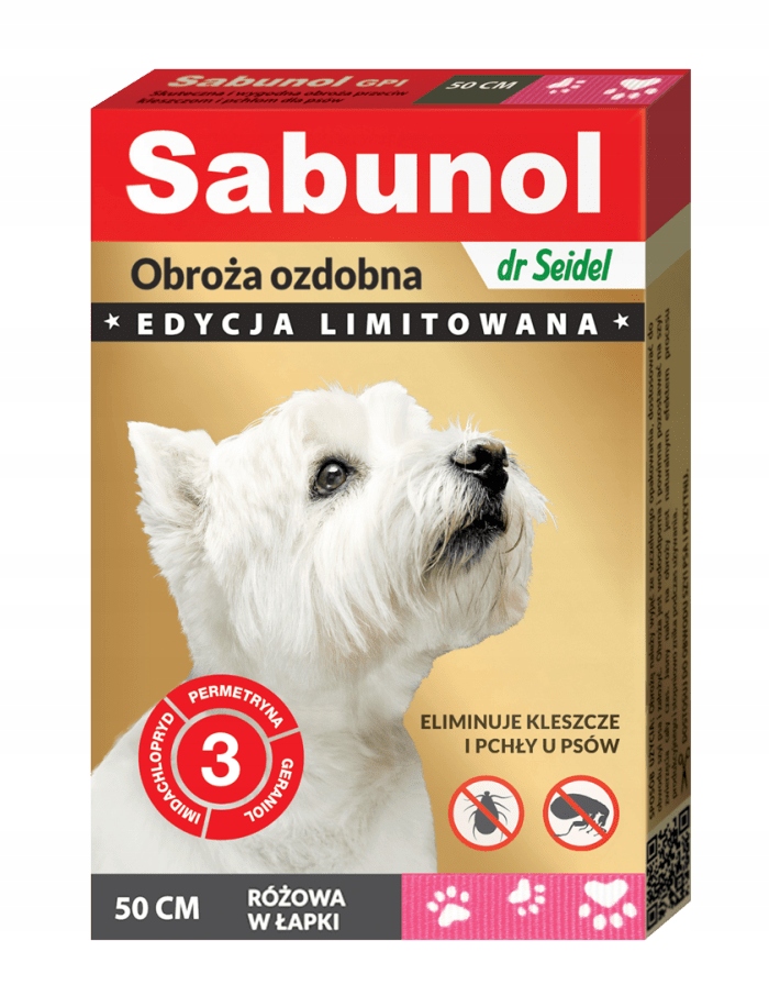 

Sabunol obroża ozdobna róż łapki dla Yorków 35 cm