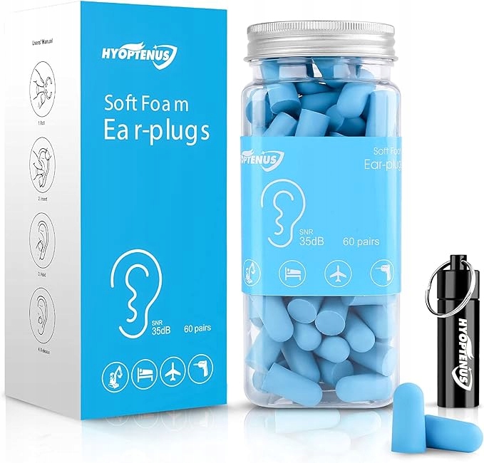 WS140 Stopery Zatyczki do uszu Ultra miękkie piankowe HYPOTENUSE 38dB 60par