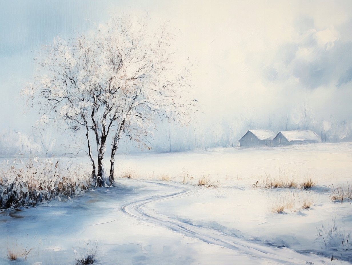 Obraz Na Plátně Canvas Krajina Cesty Dřevo Zima Sníh 100x75