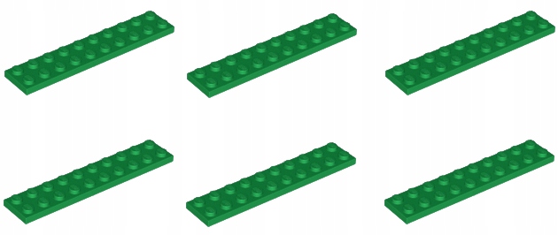 

Lego płytka 2x10 zielony 383228 3832 6 szt