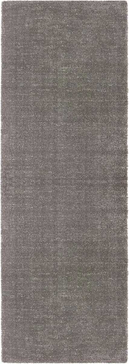 Šedý hrubý koberec typu shaggy, behúň, jednofarebný vzor 80x200 cm