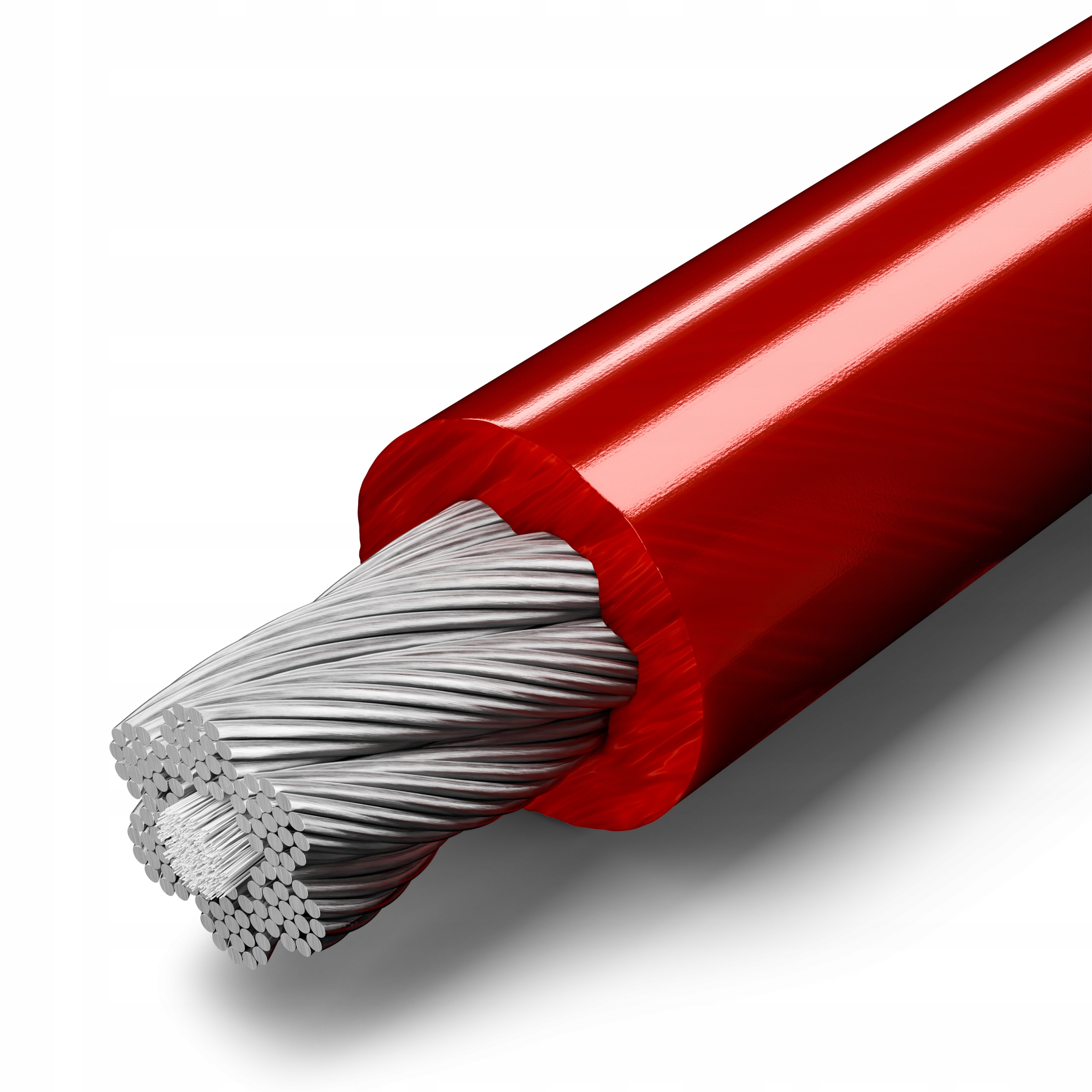 Ocelové lanko v obalu Obal z Pvc 8/10 mm 6x19 Červené 15 m