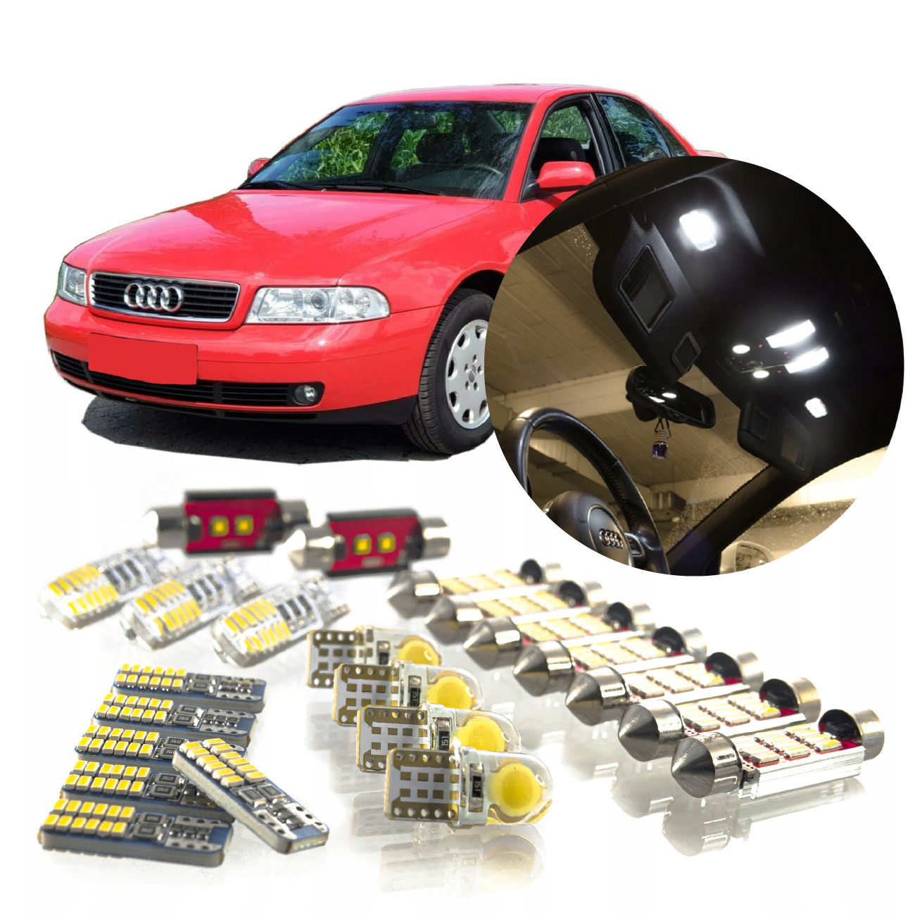 Audi A4 B5 – Sada Led Osvětlení Interiéru! Vip