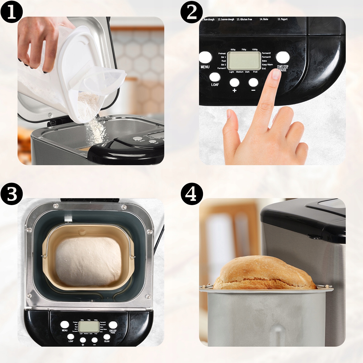 LUND WYPIEKACZ MASZYNA DO PIECZENIA CHLEBA AUTOMAT 650W 15 PROGRAMÓW Moc 650 W