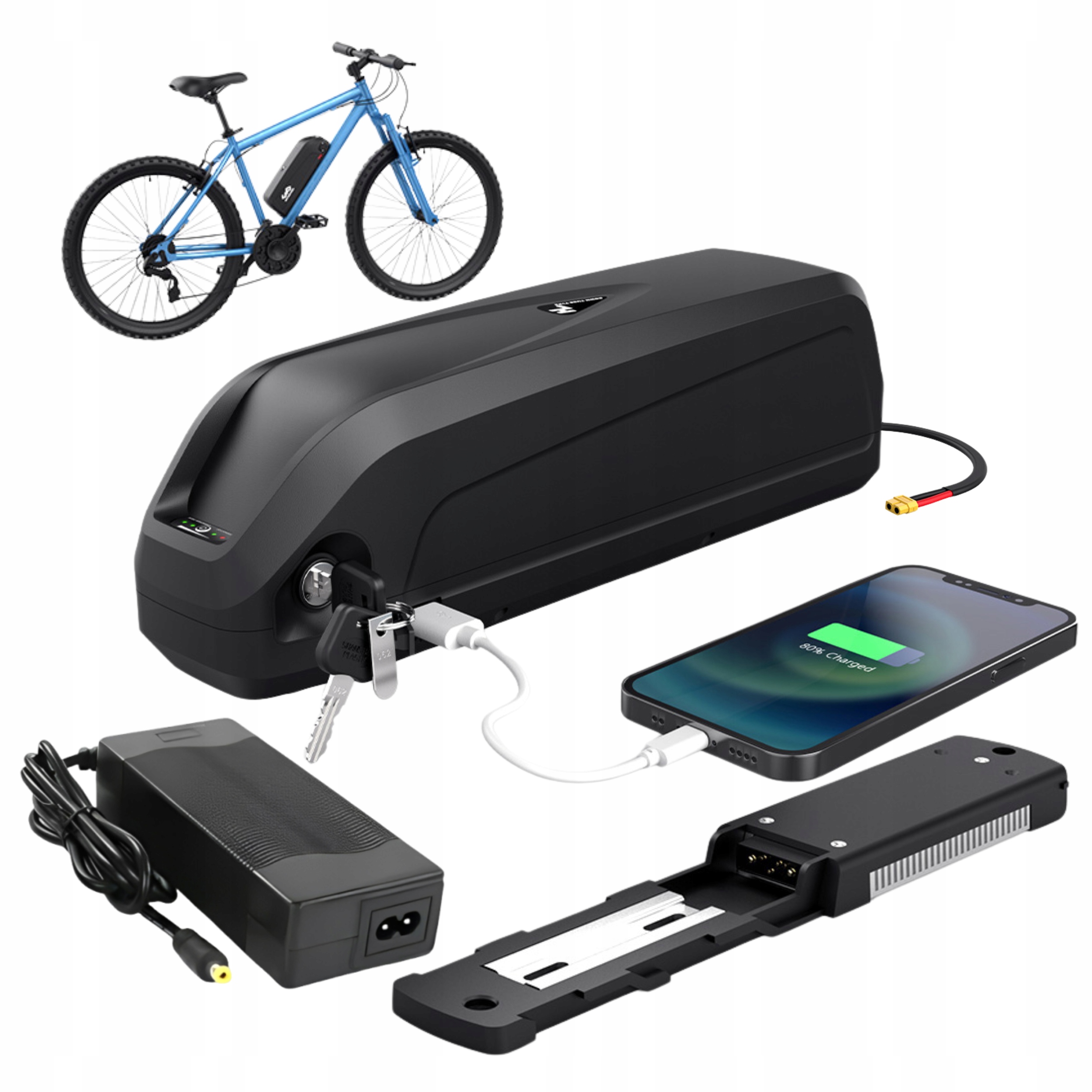 Bateria do Roweru Elektrycznego 36V 20Ah, Lg 21700 4800mAh, Bms 25A, XT60