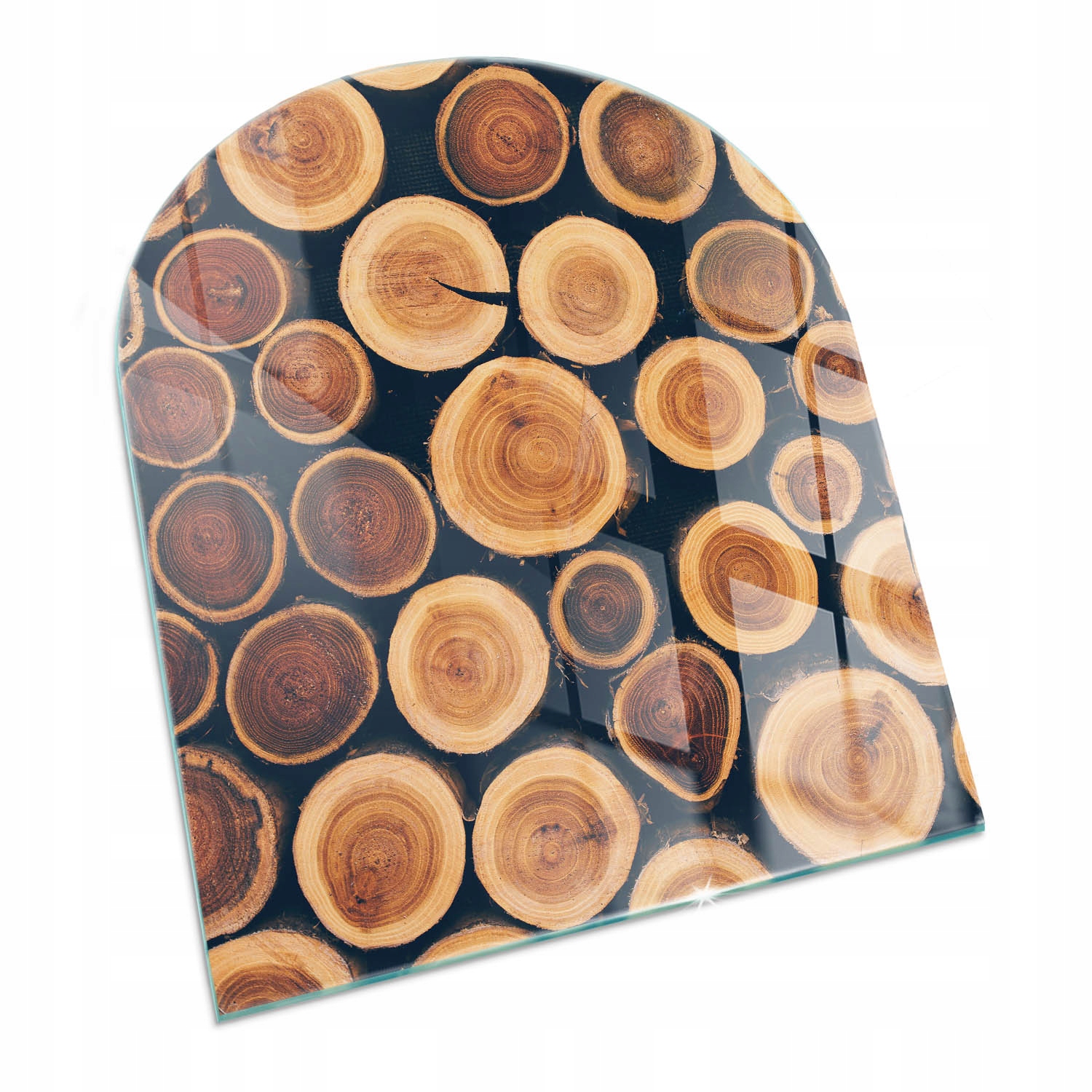 Ochranná sklenená podlaha pod pec 80x70 cm Krabica s skoseným drevom
