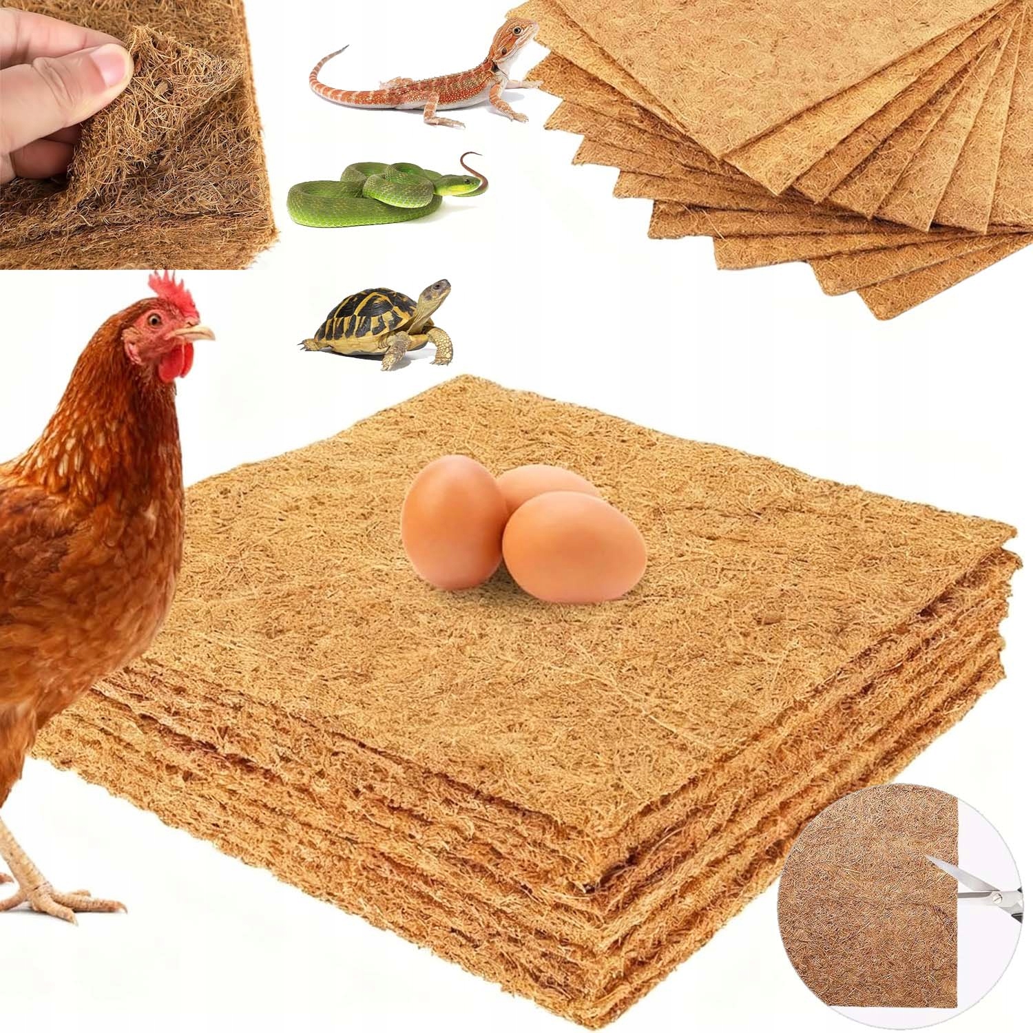 Levně 10X Kokosová Podložka Podklad Jako Stelivo Do Klece Domeček Záchod Králíka Prasátka
