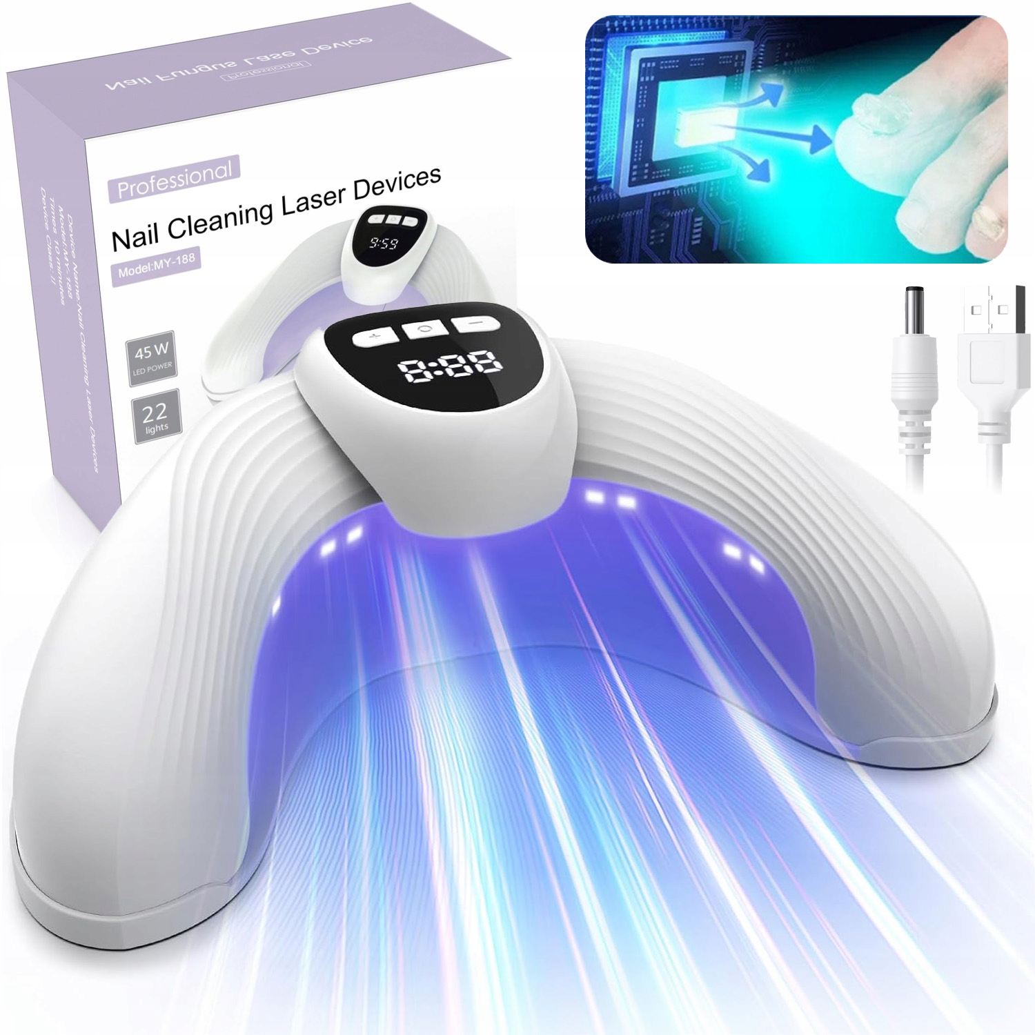 Laserové Zařízení Na Nehty 45W Led Léčba Mykózy Bezbolestné Usb