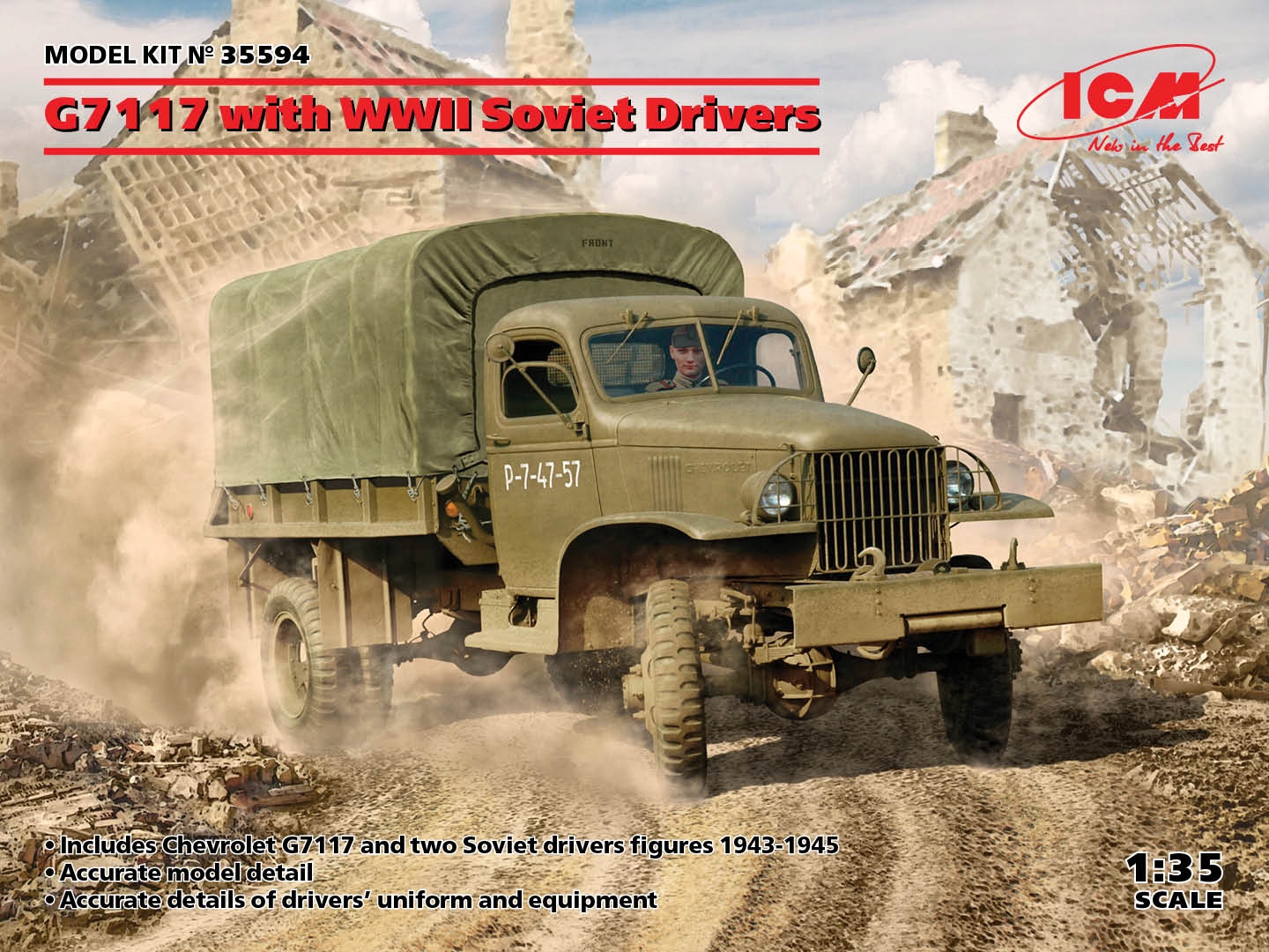 ICM 35594 1:35 G7117 with Wwii Soviet Drivers