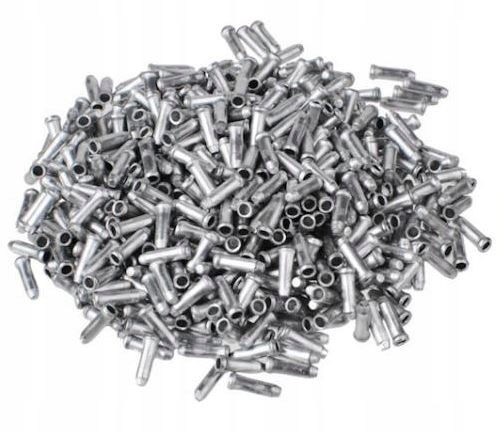 10 sztuk Aluminiowa końcówka linki rowerowej srebrna 11mm do przerzutki Marka iBike