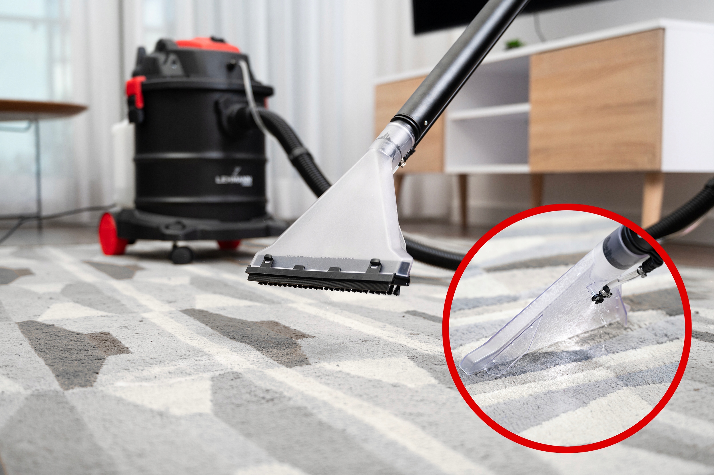 ODKURZACZ PIORĄCY DO TAPICERKI DYWANÓW DO PRANIA WĄSKA SZEROKA SSAWKA WASH Marka Lehmann