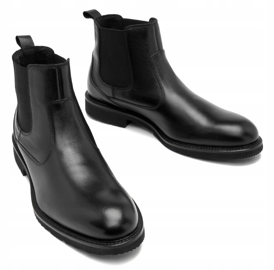 Sztyblety męskie skórzane Ryłko IPZA71__ _1ERF skóra czarne ciepłe R.42 Marka Ryłko