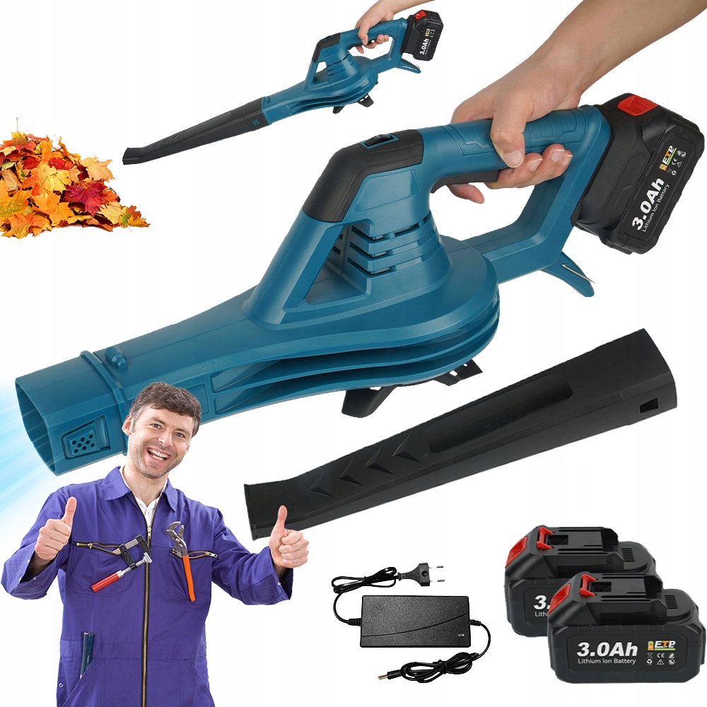 Výkonný Foukač 350 Km/h 2X Velká Baterie Listí Pro Vysoušení Spánku