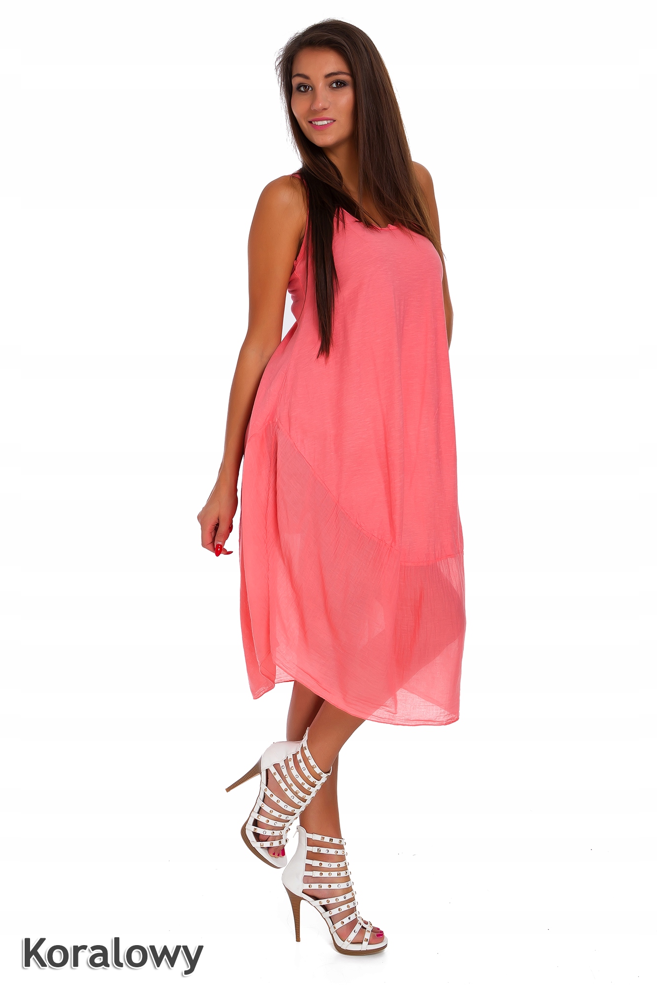 665_LETNIA ZWIEWNA SUKIENKA oversize PLAŻOWA Materiał dominujący bawełna