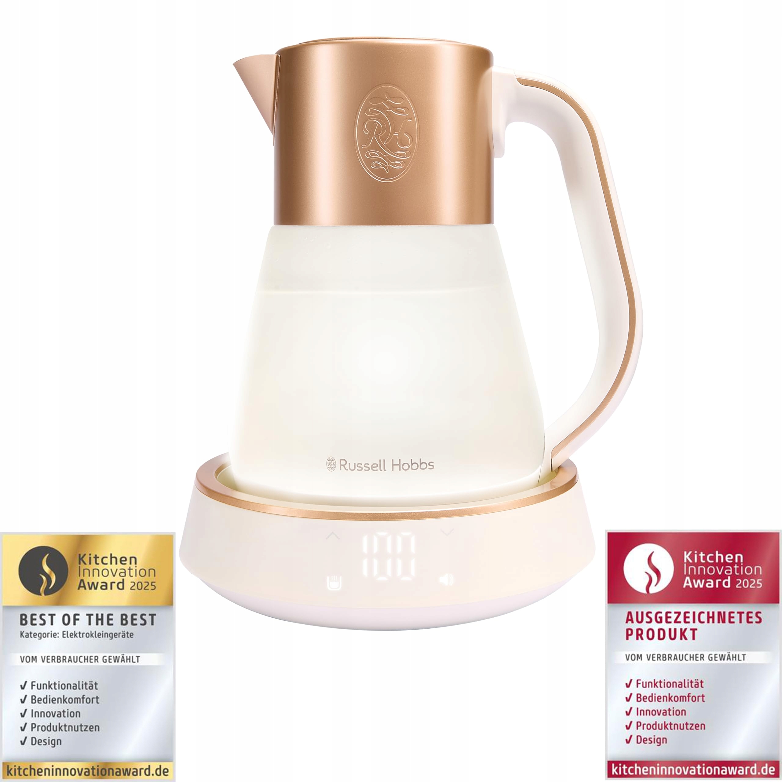 RUSSELL HOBBS Szklany Czajnik 1.7L LED Wyświetlacz 2400W — miniatura 3