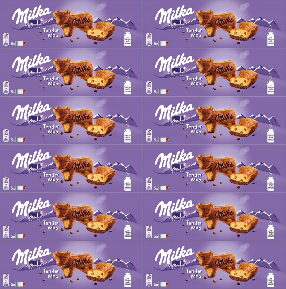 Milka Ciastka Tender Moo biszkoptowe z czekoladą 140 g x12